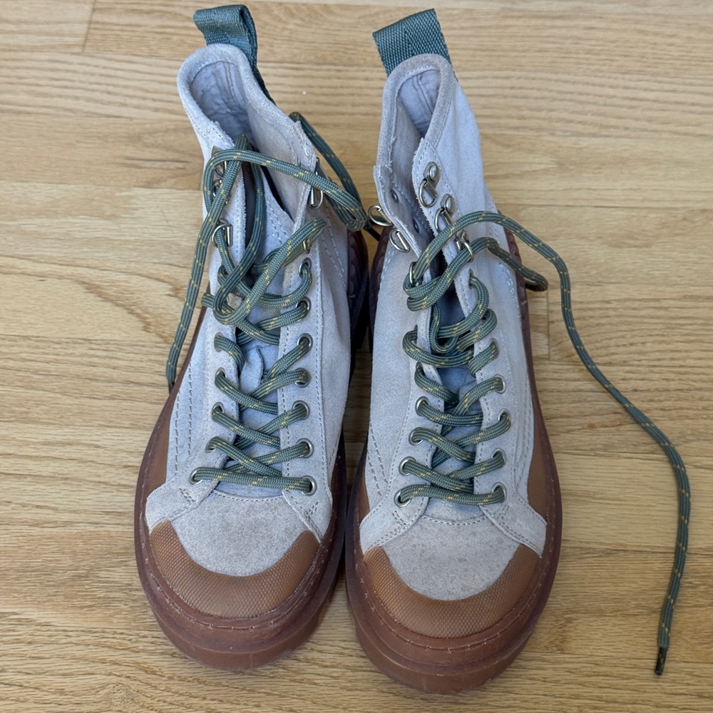 Zara green and Brown Combat Boots